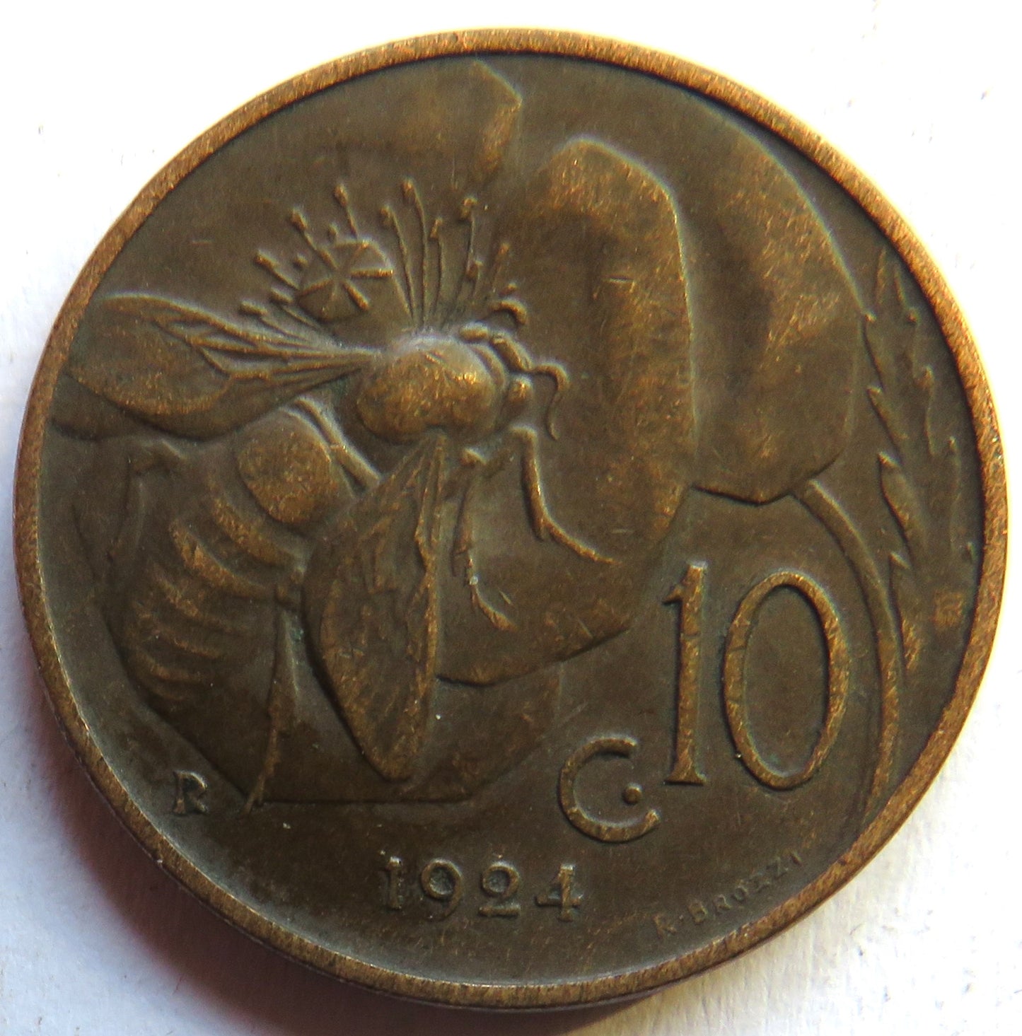 1924 Italy 10 Centesimi Coin