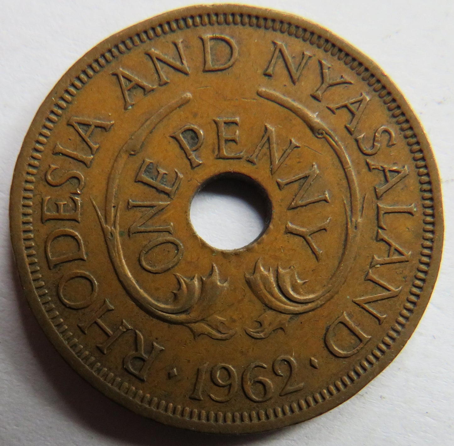 1962 Rhodesia and Nyasaland One Penny Coin