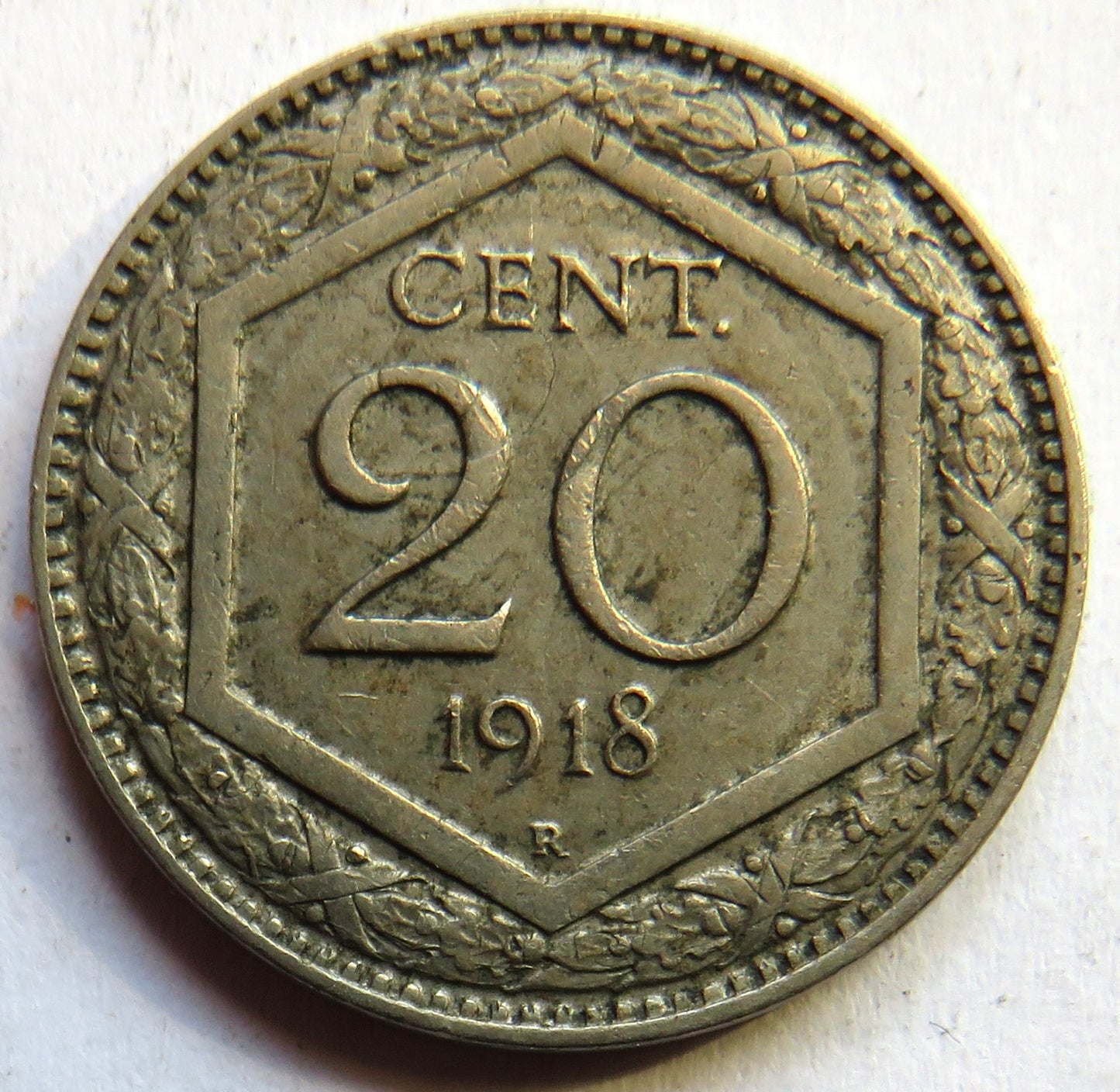 1918 Italy 20 Centesimi Coin