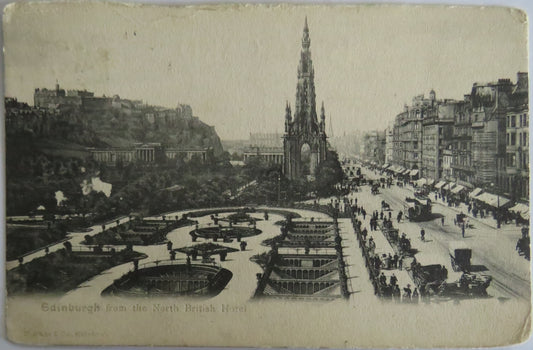 Vintage Postcard of Edinburgh From The North British Hotel 1905