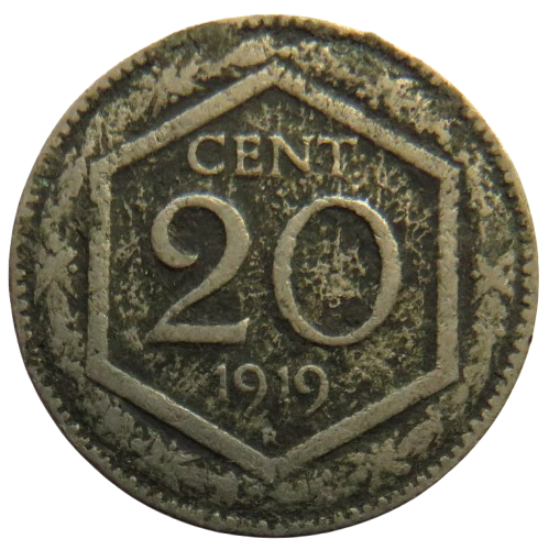 1919 Italy 20 Centesimi Coin