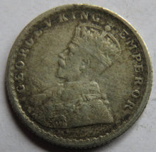 Load image into Gallery viewer, 1919 King George V India Silver 1/4 Rupee Coin
