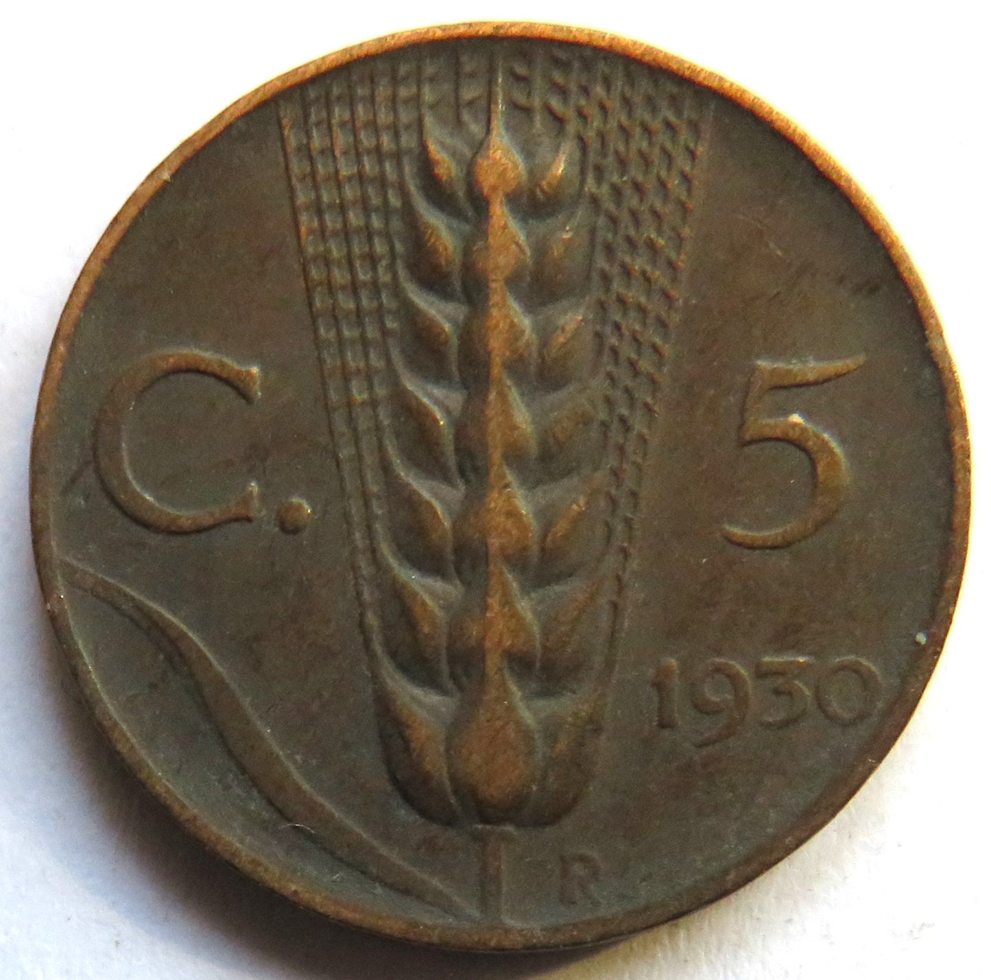 1930 Italy 5 Centesimi Coin