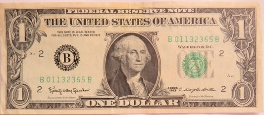 1963 USA $1 One Dollar Banknote image 1