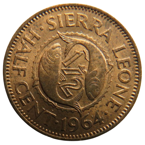 1964 Sierra Leone 1/2 Half Cent Coin