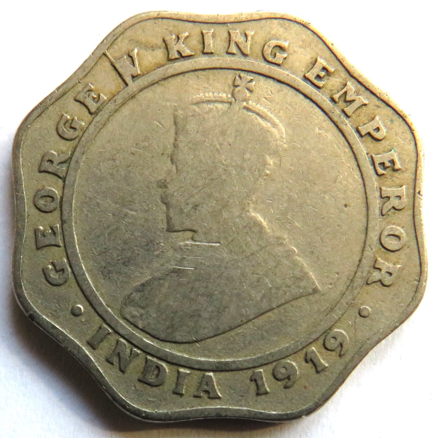 1919 King George V India 4 Annas Coin