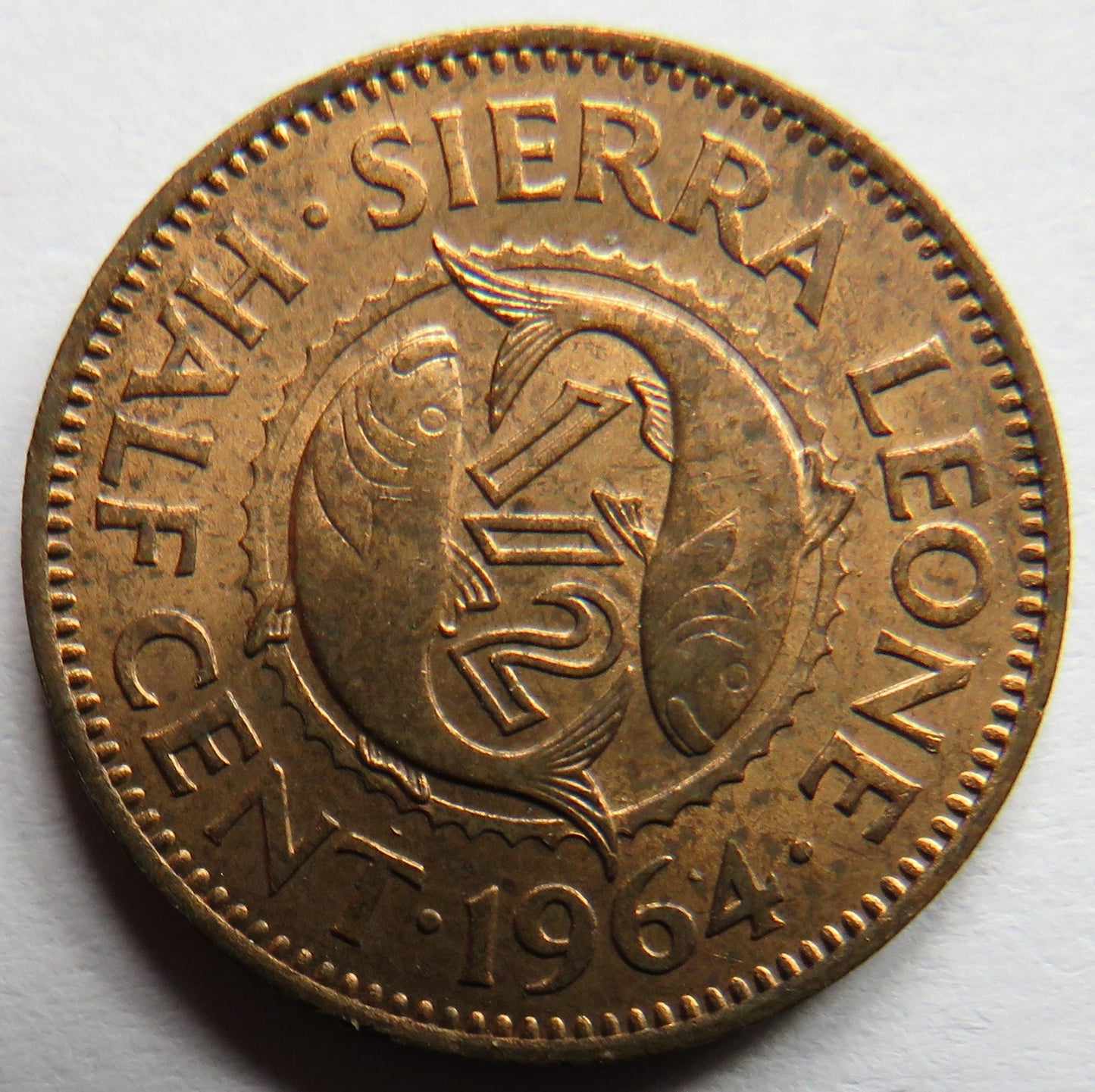 1964 Sierra Leone 1/2 Half Cent Coin