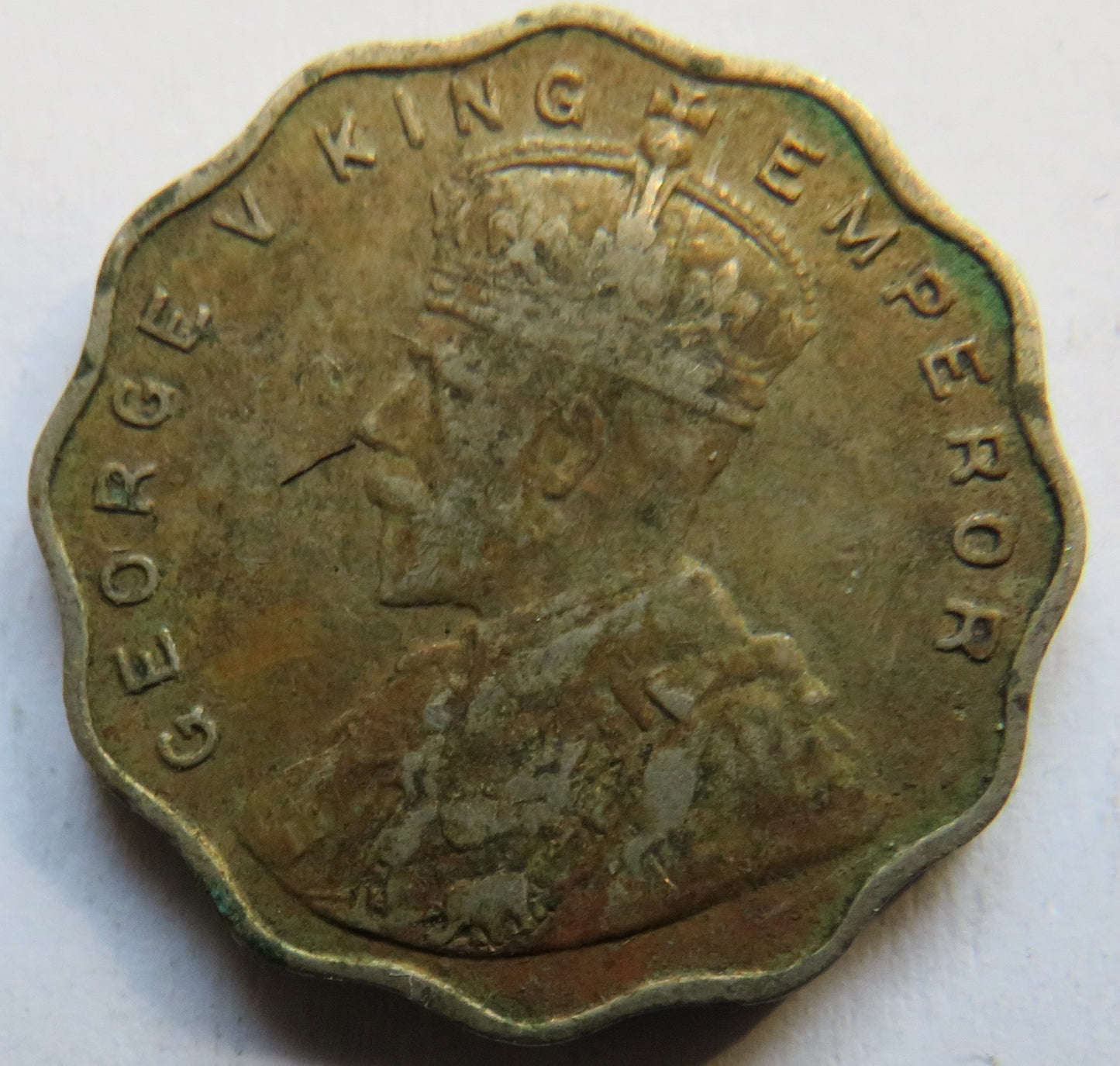 1914 King George V India One Anna Coin