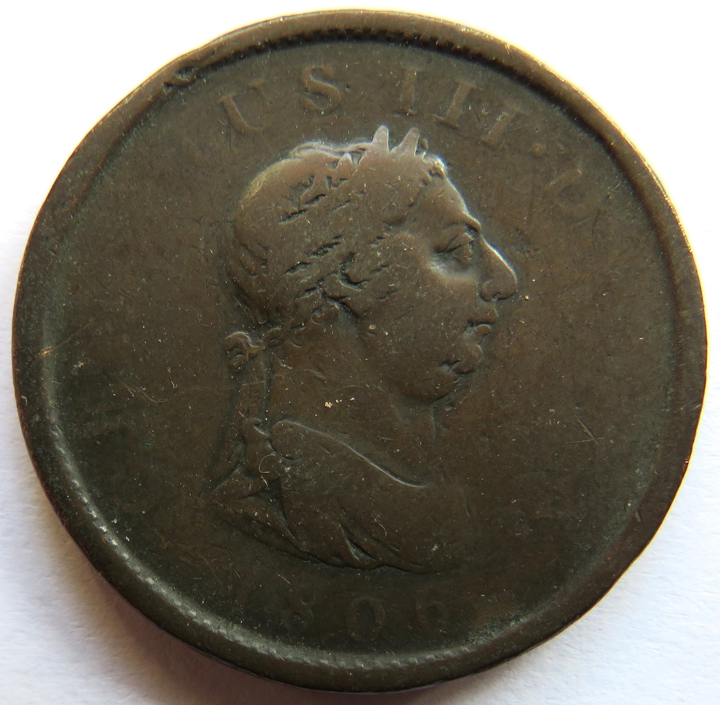 1806 King George III One Penny Coin - Great Britain