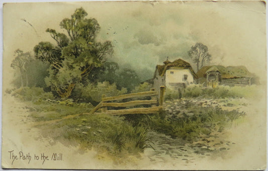 Vintage Postcard of The Path To The Mill (1904 Bournemouth Postmark)