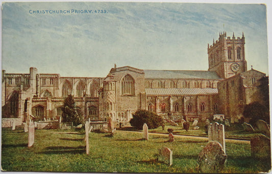 Vintage Postcard of Christchurch Priory