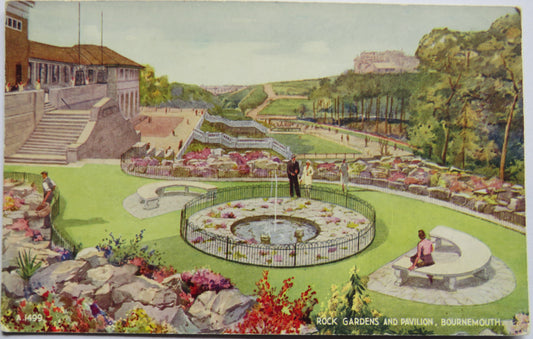 Vintage Postcard of Rock Gardens and Pavilion, Bournemouth