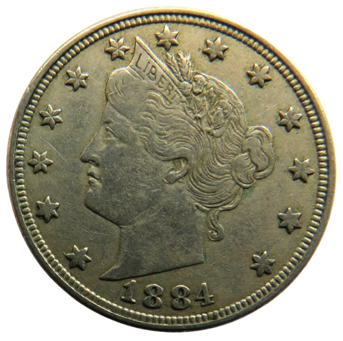 1884 USA Liberty Head Nickel / 5 Cents Coin