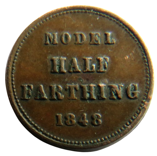 1848 Model Half Farthing Small Coin