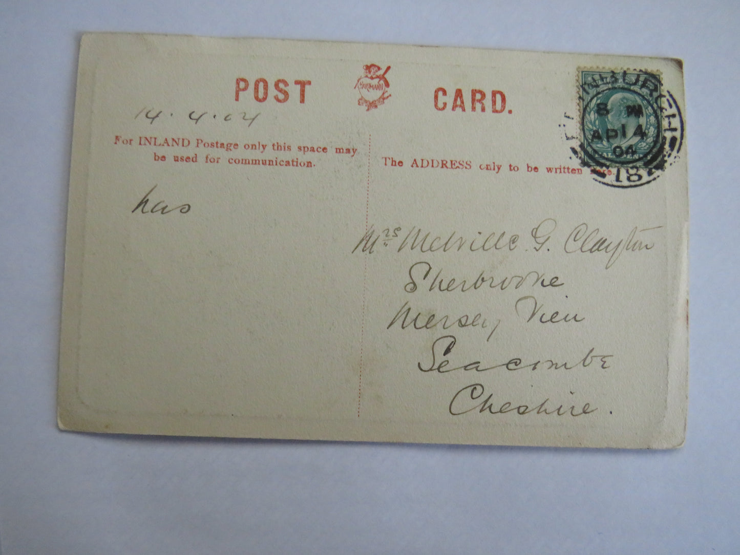 Vintage Postcard Of Fountain At Holyrood Palace, Edinburgh 1904