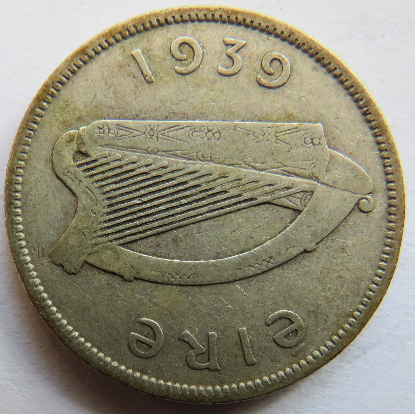 1939 Ireland Eire Silver Florin / 2 Shillings Coin