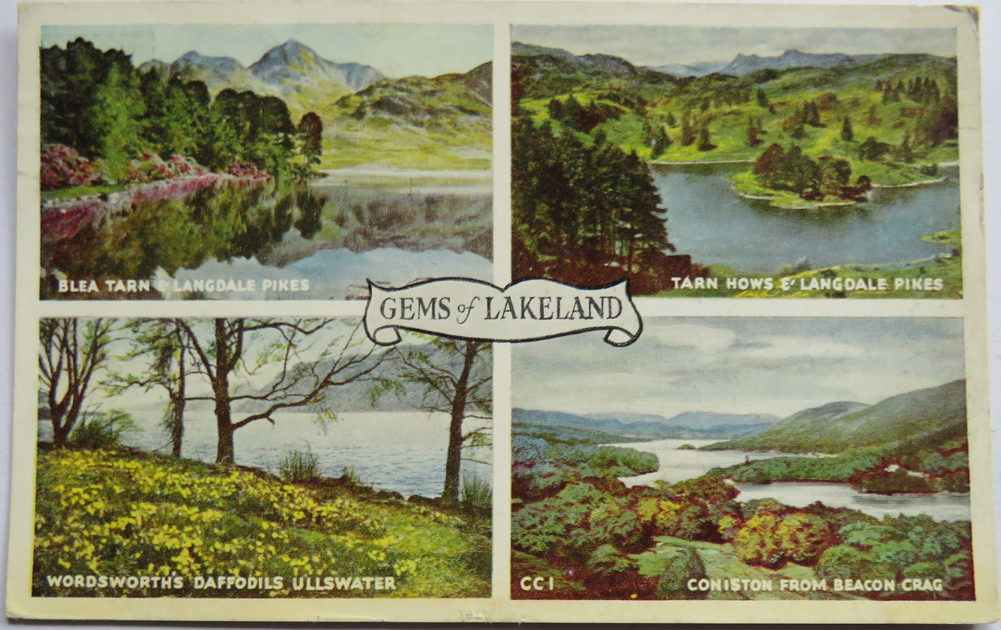 Vintage Postcard of Gems of Lakeland (1957 Ambleside Postmark)