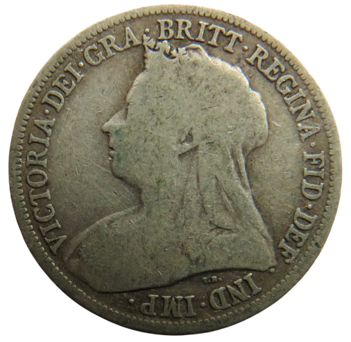 1899 Queen Victoria Silver Shilling Coin - Great Britain