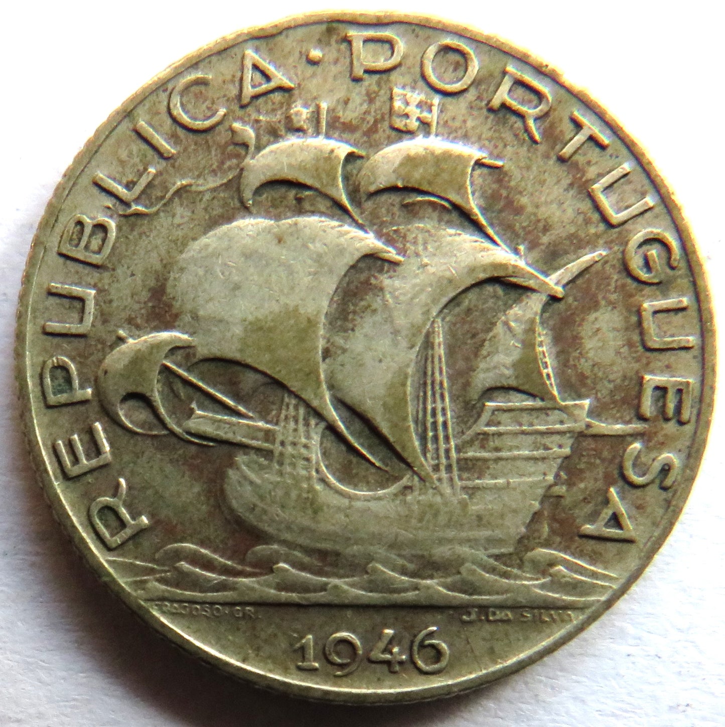 1946 Portugal Silver 2.5 Escudos Coin