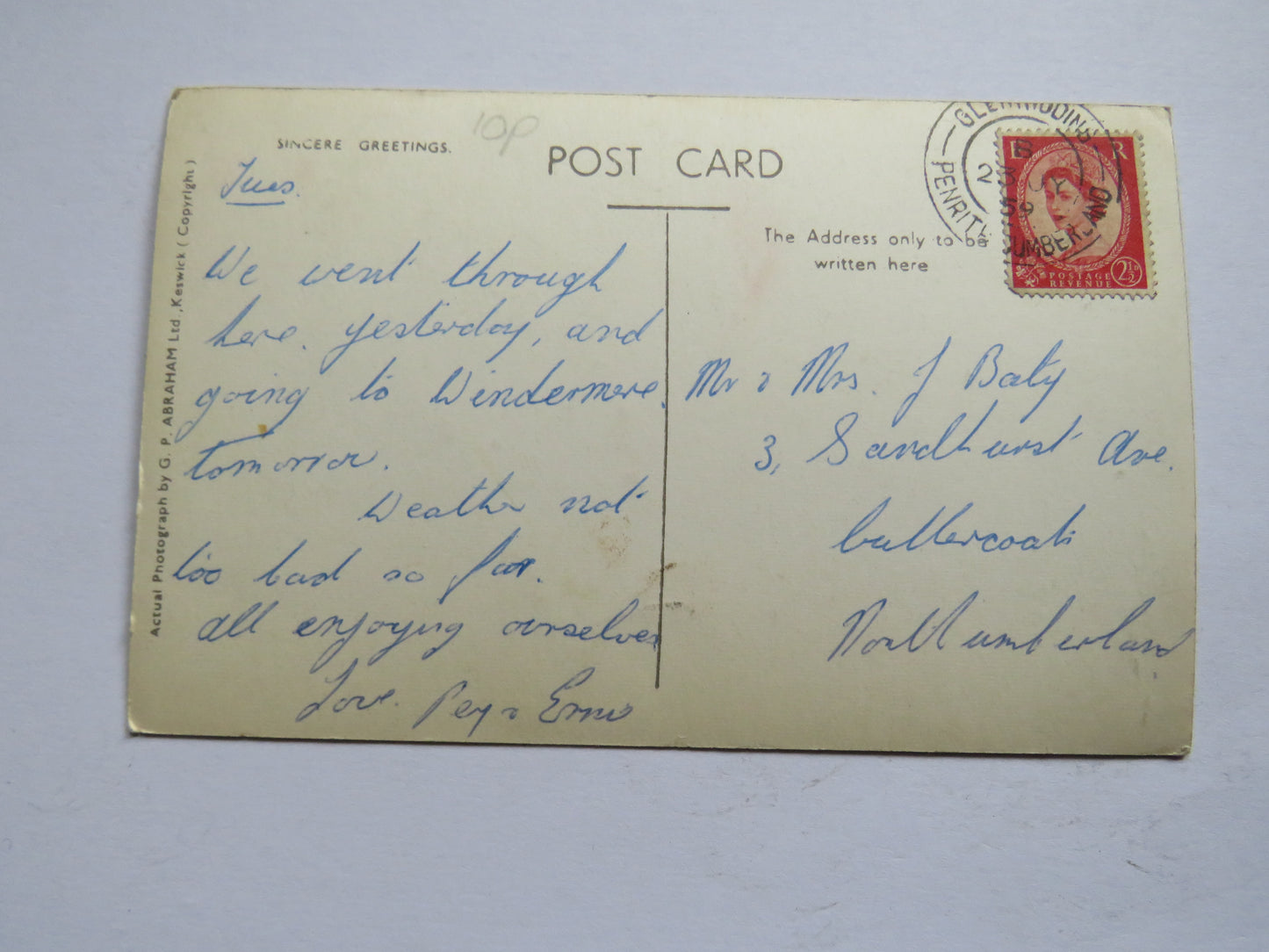 Vintage Postcard of Honister Pass, Buttermere Side 1959