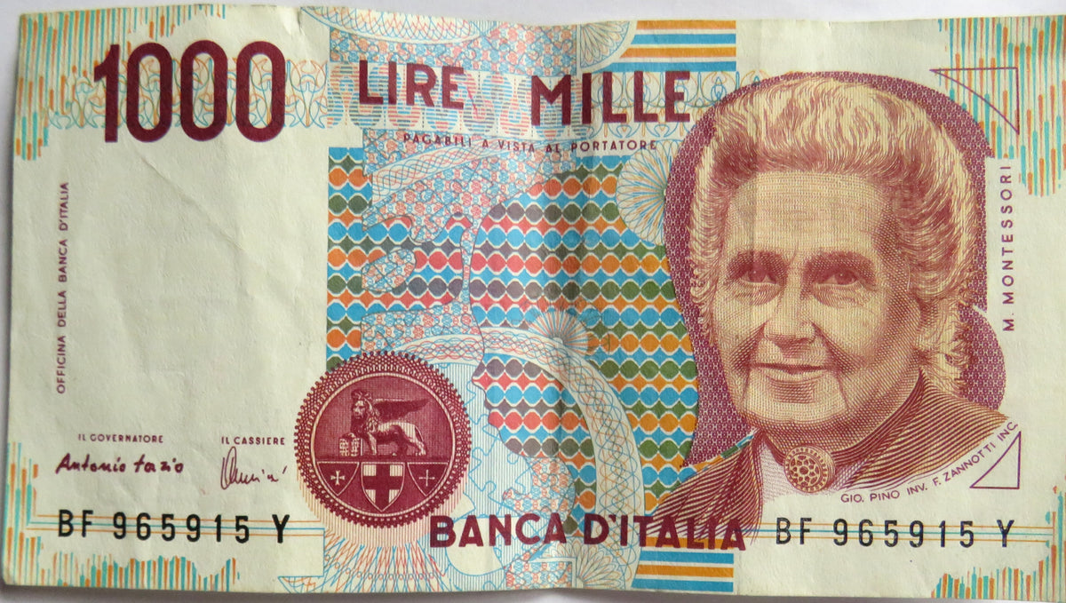 1990 Italy 1000 Lire Banknote