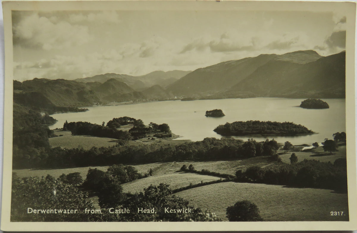Vintage Postcard of Derwentwater from Castle Head, Keswick