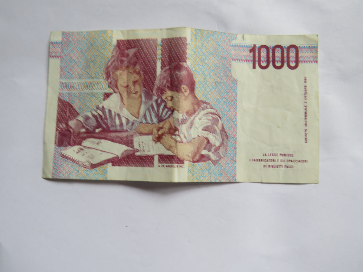1990 Italy 1000 Lire Banknote