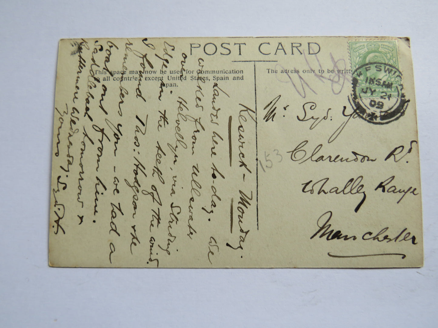 Vintage Postcard of The Derwent Water (1909 Keswick Postmark)