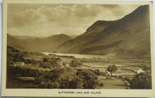 Vintage Postcard of Buttermere Lake and Village