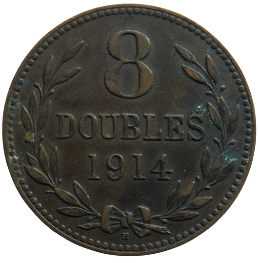 1914 Guernsey 8 Doubles Coin