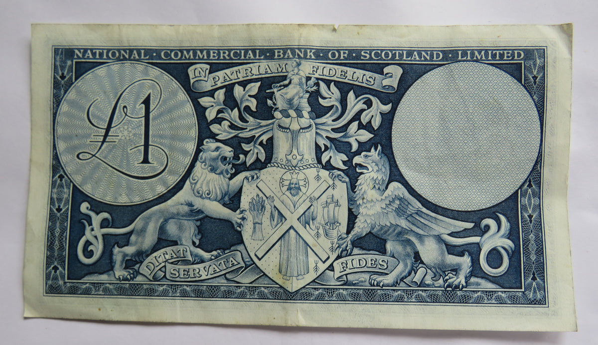 1959 National Commercial Bank of Scotland Limited £1 One Pound Banknote