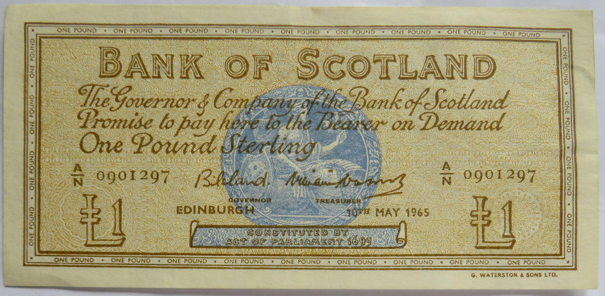 1965 Bank of Scotland £1 One Pound Banknote