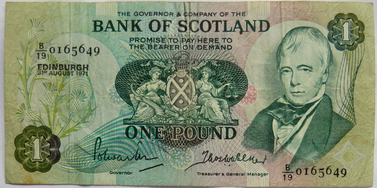 1971 Bank of Scotland £1 One Pound Banknote