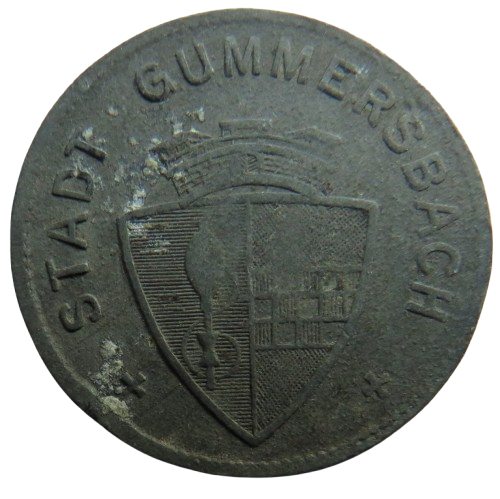 1917 Stadt Gummersbach Krilgsnotgeld 50 Pfennig Coin