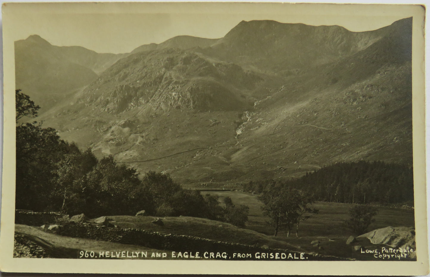 Vintage Postcard of Helvellyn and Eagle Crag From Grisedale