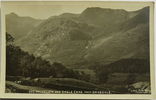 Vintage Postcard of Helvellyn and Eagle Crag From Grisedale