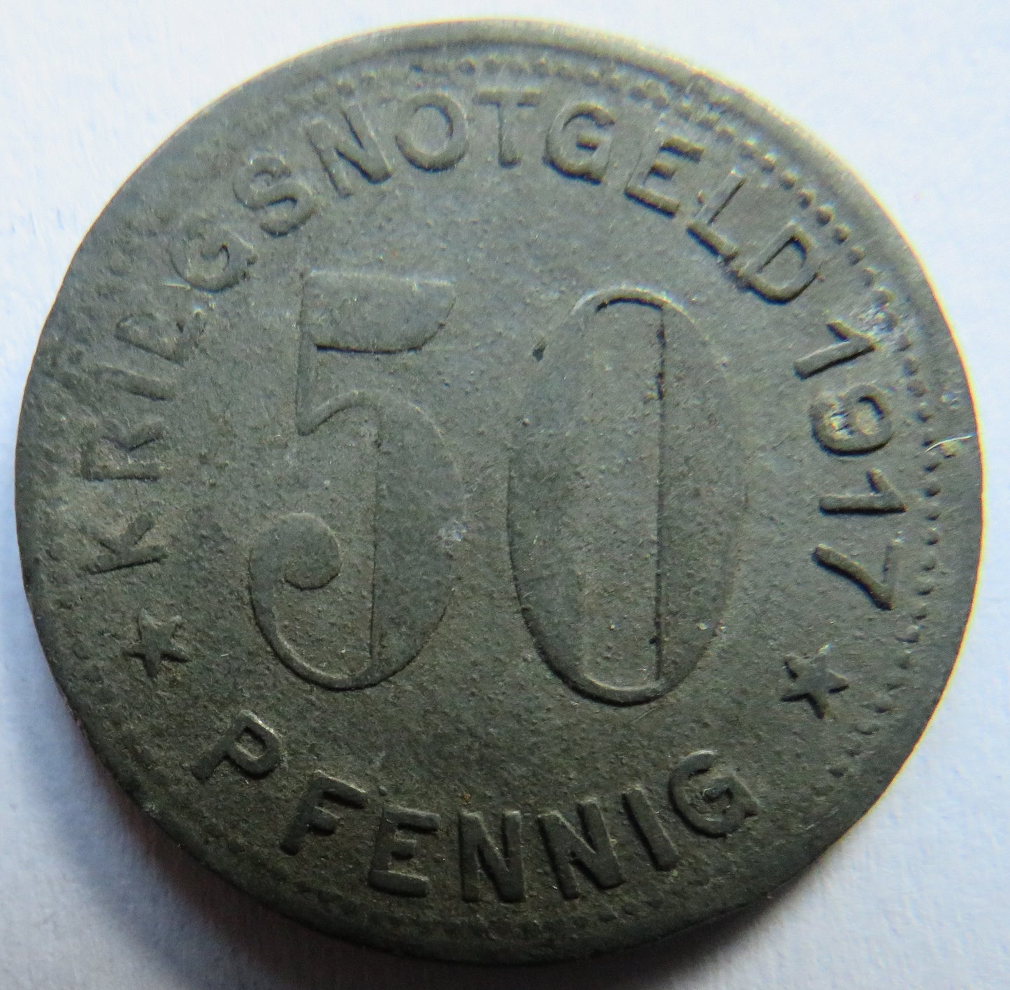 1917 Stadt Gummersbach Krilgsnotgeld 50 Pfennig Coin