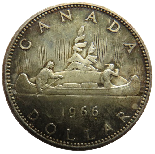 1966 Queen Elizabeth II Canada Silver $1 One Dollar Coin