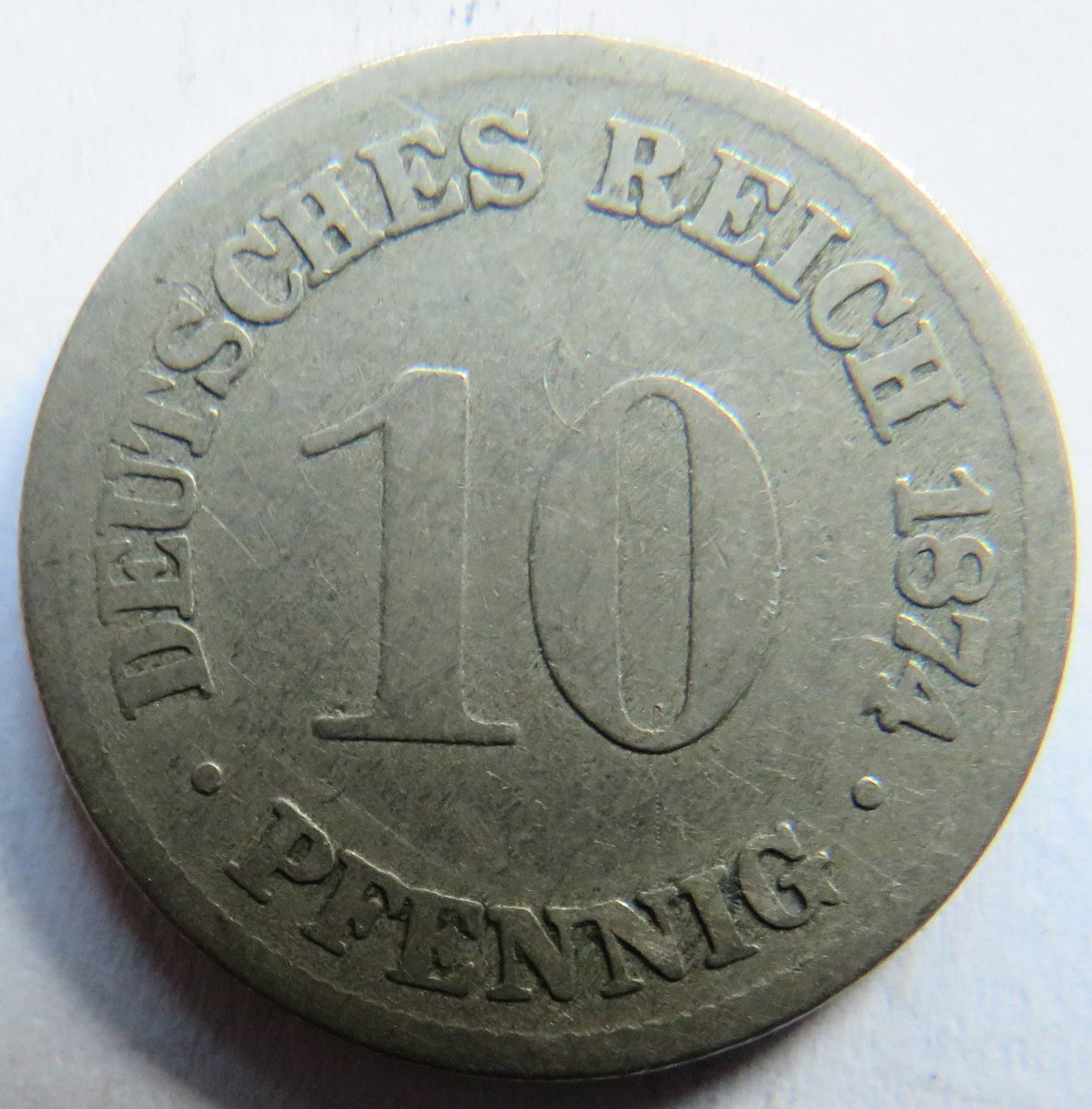 1874-B Germany - Empire 10 Pfennig Coin