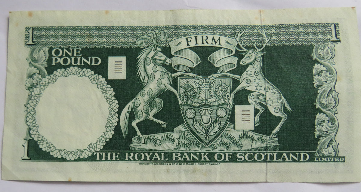 1969 The Royal Bank of Scotland £1 One Pound Banknote