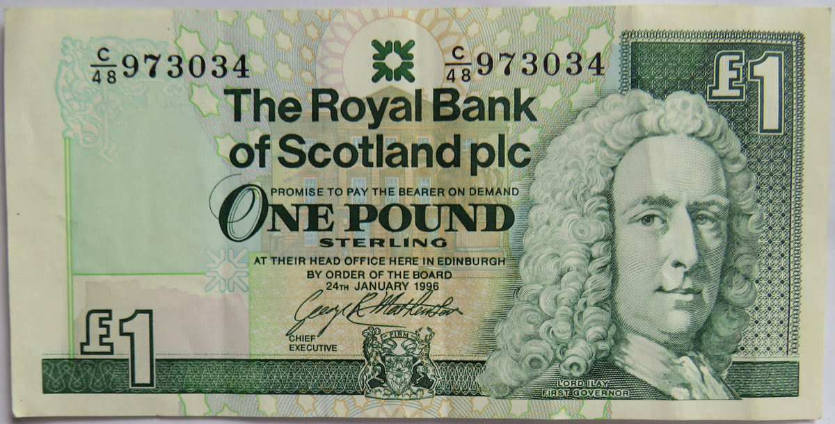 1996 The Royal Bank of Scotland £1 One Pound Banknote