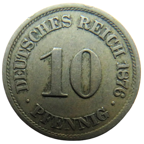 1876-J Germany - Empire 10 Pfennig Coin