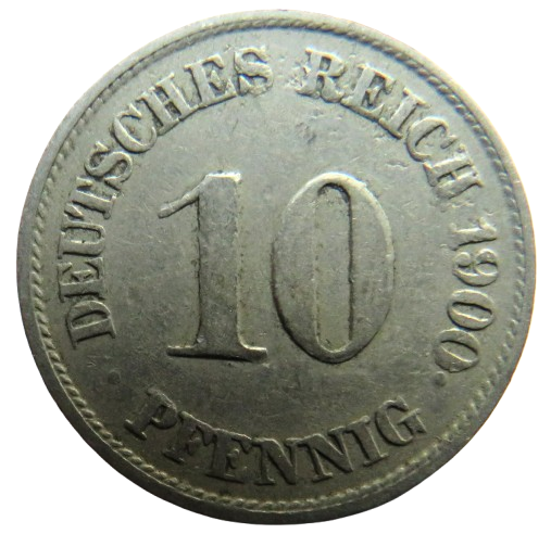 1900-J Germany - Empire 10 Pfennig Coin