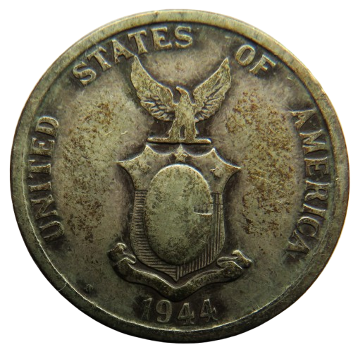 1944 Philippines Silver 50 Centavos Coin