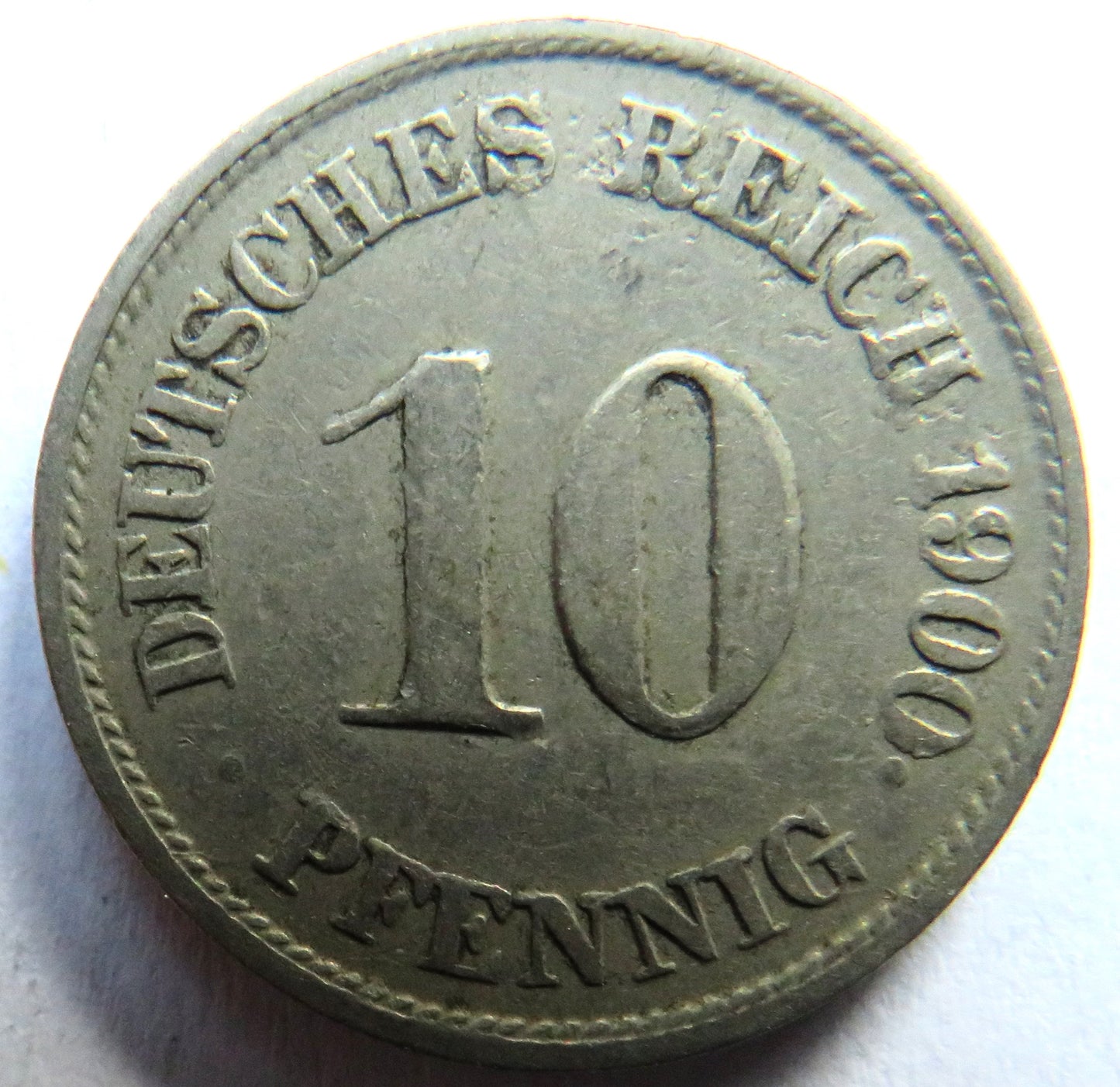 1900-J Germany - Empire 10 Pfennig Coin