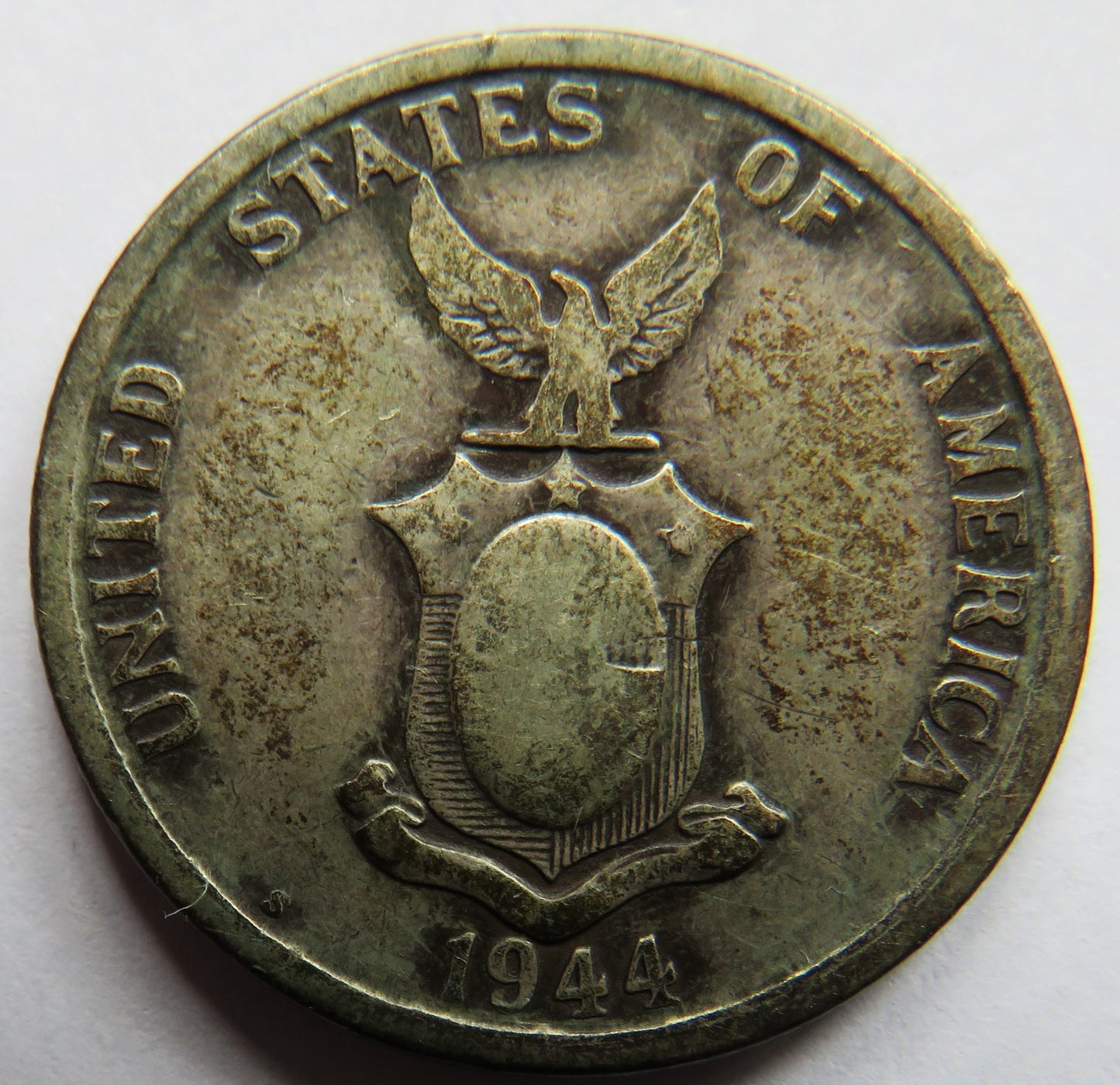 1944 Philippines Silver 50 Centavos Coin