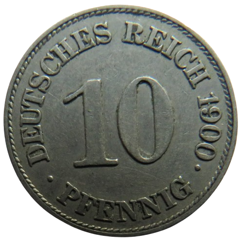 1900-E Germany - Empire 10 Pfennig Coin