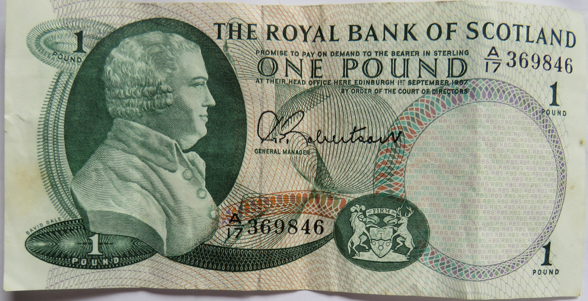 1967 The Royal Bank of Scotland £1 One Pound Banknote
