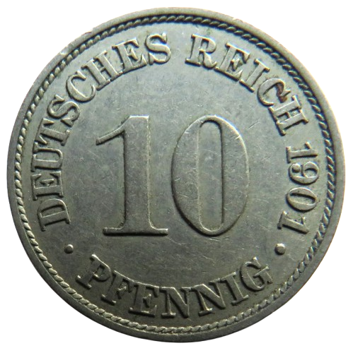 1901-A Germany - Empire 10 Pfennig Coin