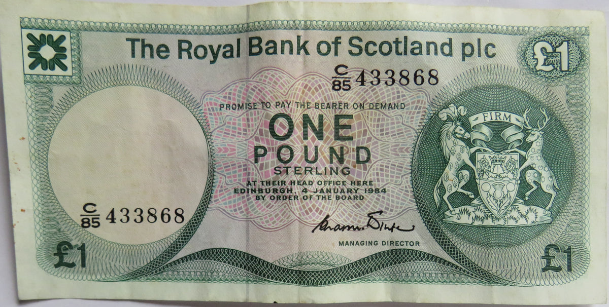 1984 The Royal Bank of Scotland £1 One Pound Banknote